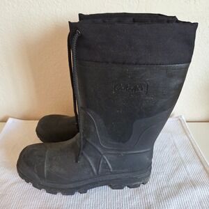 Cabelas Mens Black Rubber Waterproof Hunting Rain Boots Size 11 Tall Drawstring